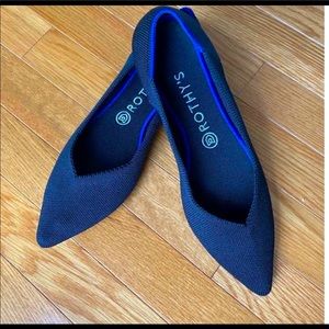 Rothy’s blue flats.